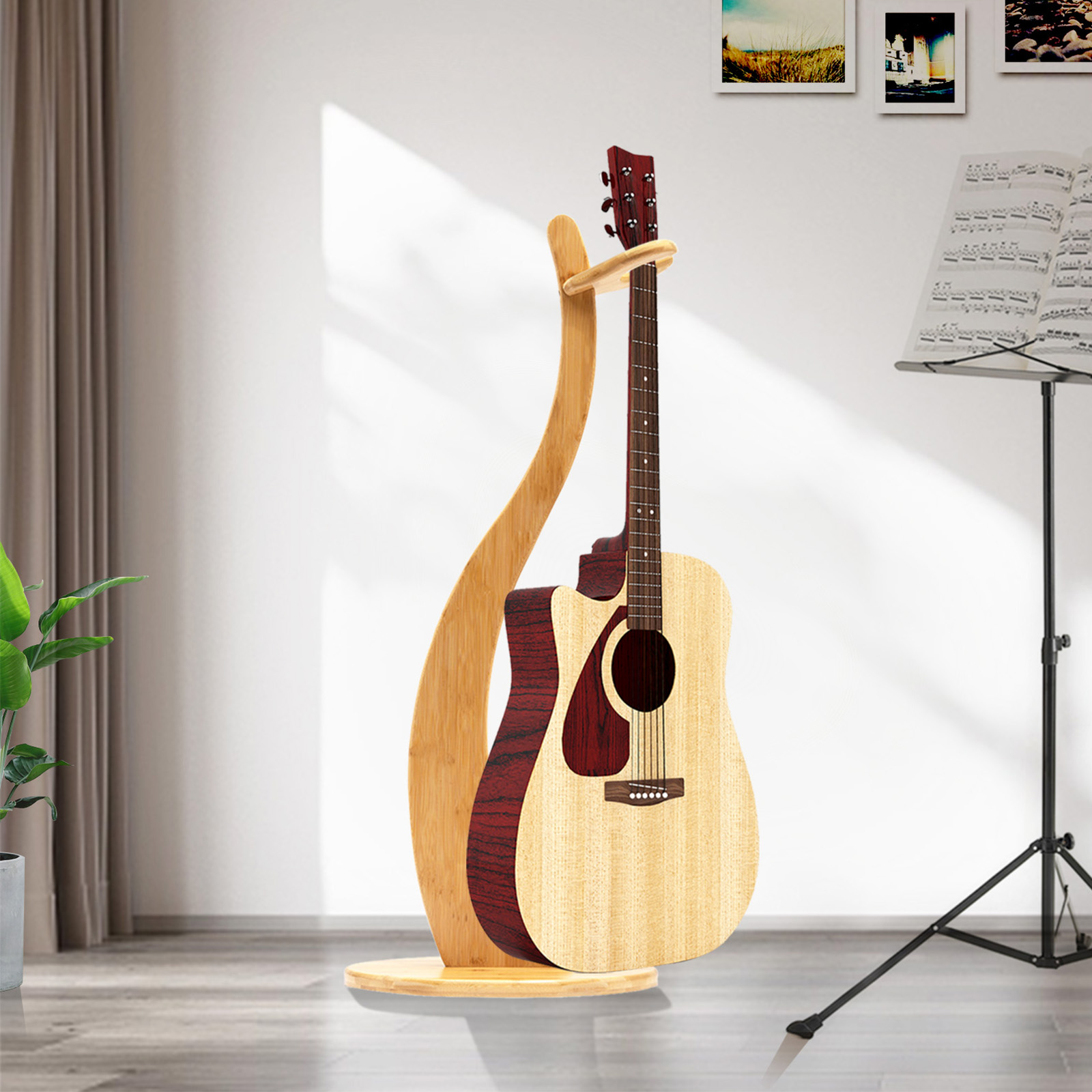 Musical Instrument Organ - Guitar Stand，103cm/40.55in Height Bamboo Guitar Stand