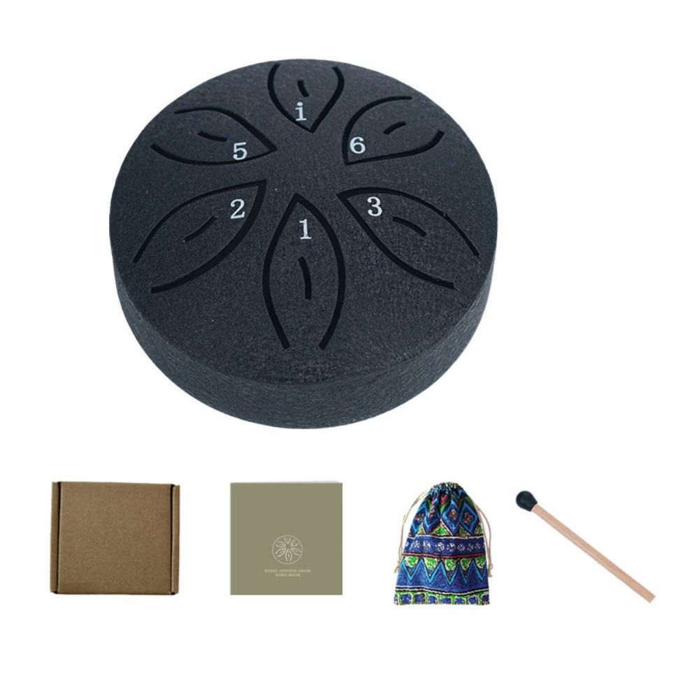 Tongue Drum Steel - 6-Tone Steel Tongue Drum Set Multicolour