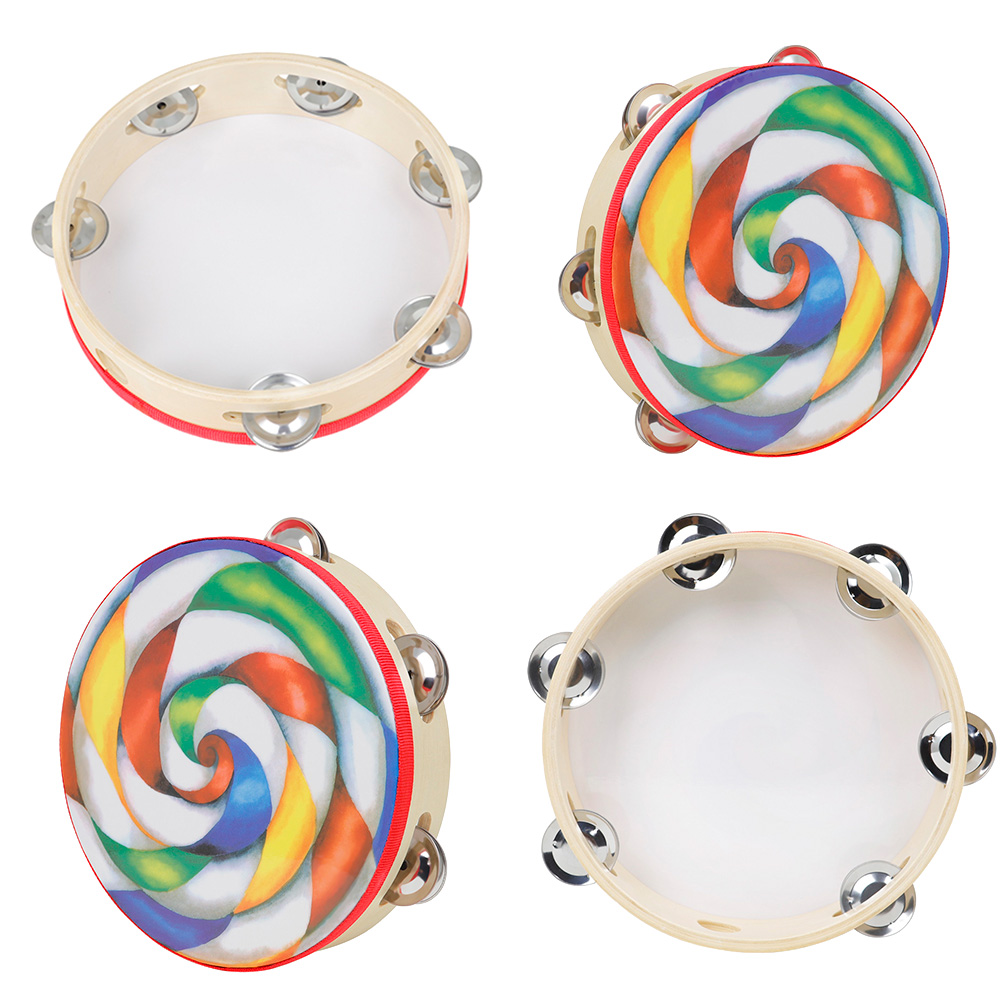 Tambourine Hand Drum - Orff 8-Inch Hand Tambourine Single Row