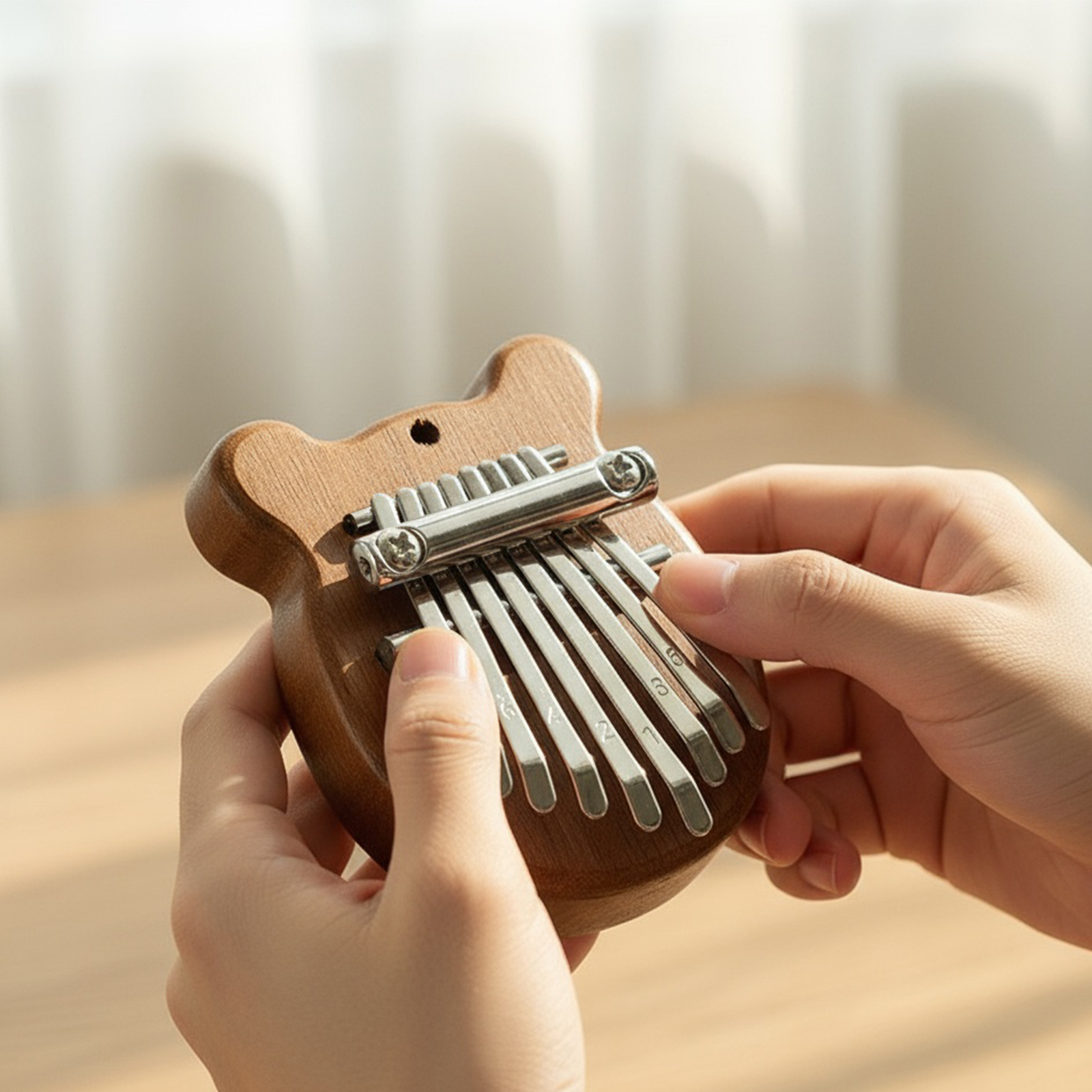 Musical Instrument Marimba - 8 Keys Mini Kalimba with Lanyard
