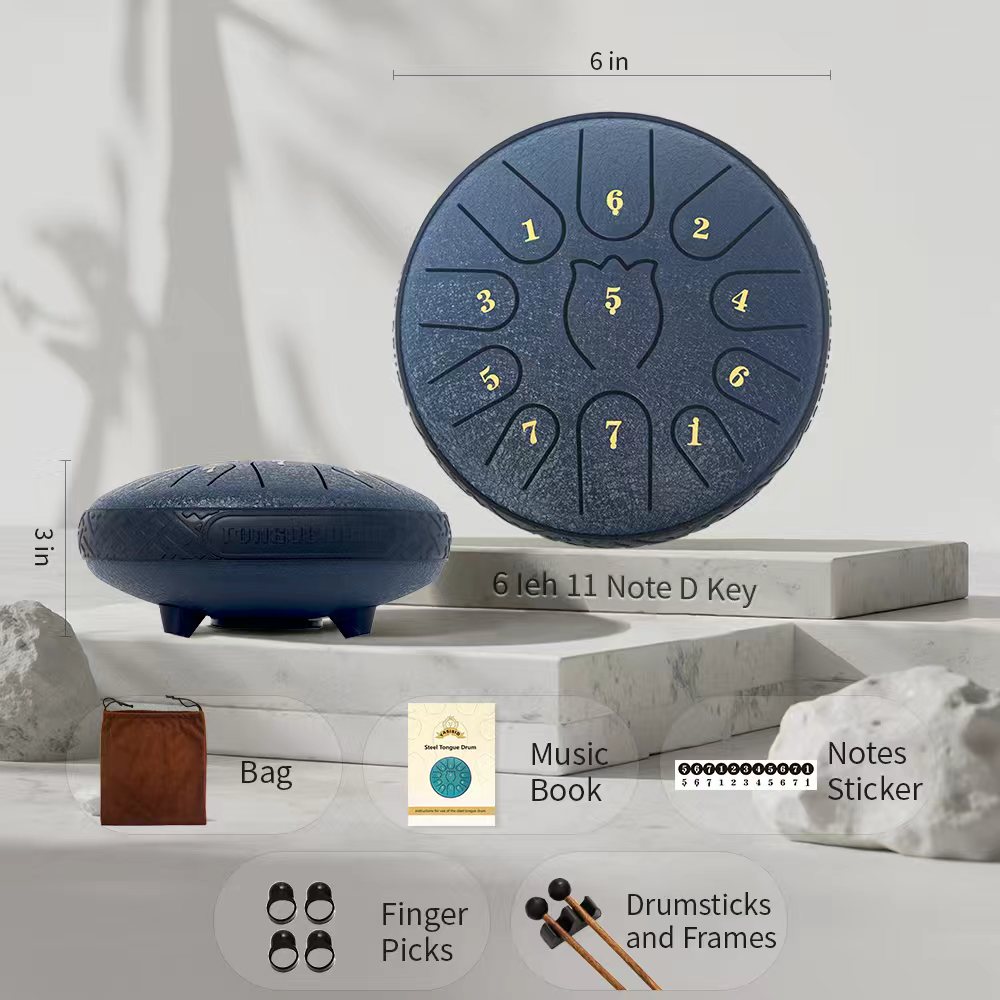 Tongue Drum Steel - Steel Tongue Drum 6 Inche 11