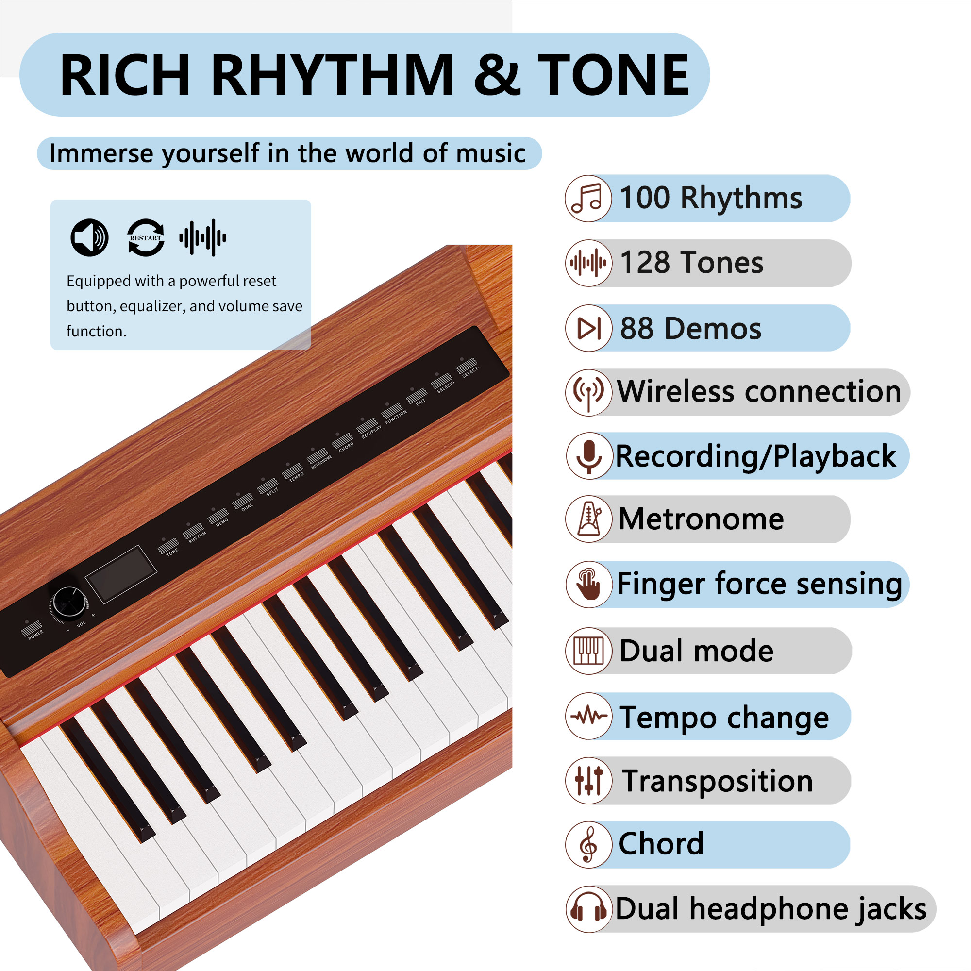 Upright Digital Piano 88 Weigh - Musical Instrument Keyboard Price recensione e prezzo