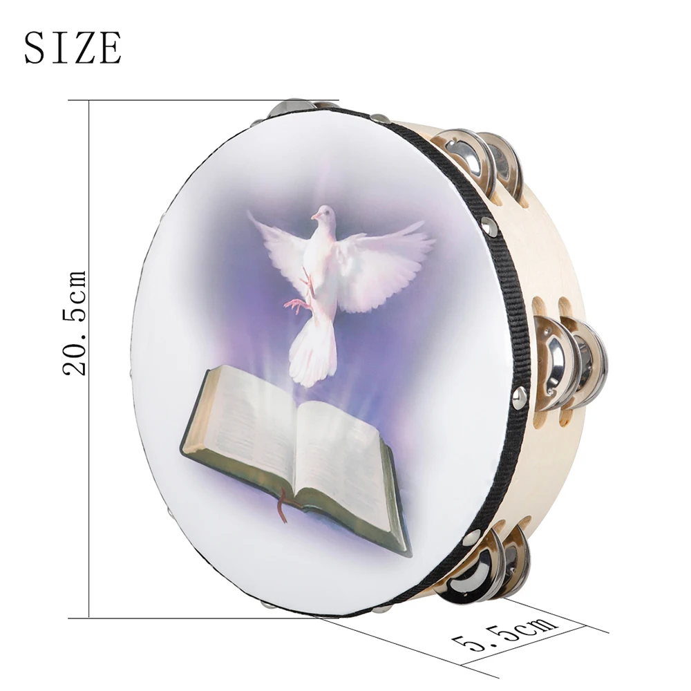 8 Inch Tambourine Peace Pigeon - Tambourine Hand Drum recensione e prezzo
