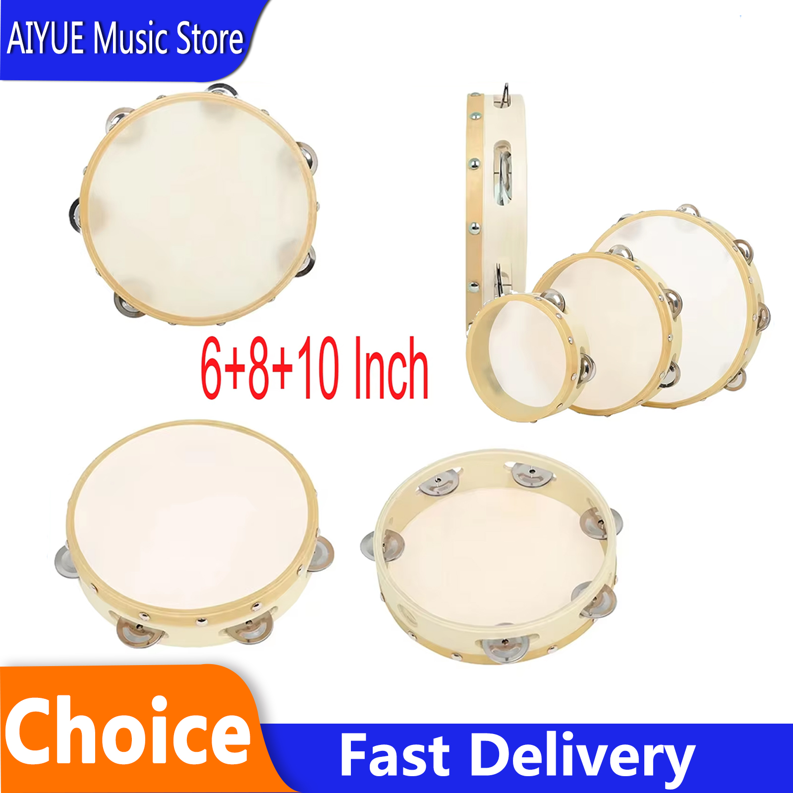3Pcs/Set 6/8/10 Inches Cowhide - Tambourine Hand Drum recensione e prezzo