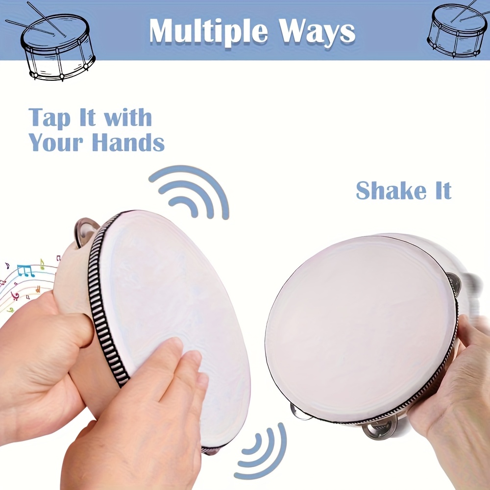 1/3pcs Wooden Tambourine 6/8/1 - Tambourine Hand Drum recensione e prezzo